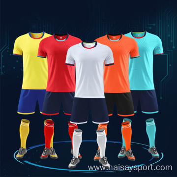 New Season European Club Referee Jersey Football Short Sleeve Breathable Training Jersey Soccer Jersey Uniform Men Soccer Wear